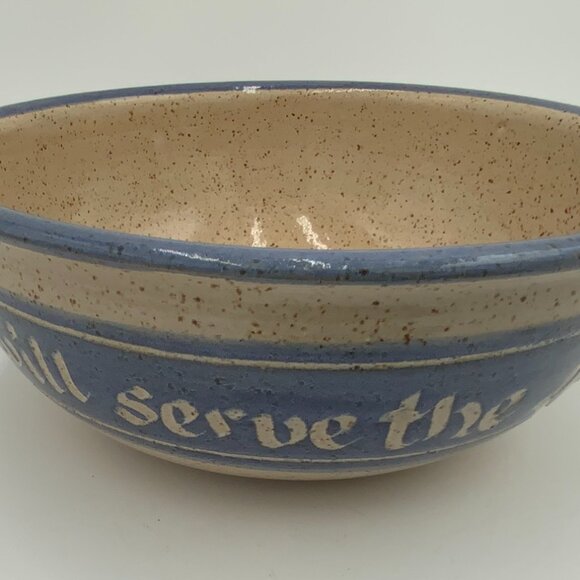 1988 Artist Signed Joshua 24:15 Bible Scripture Pottery Bowl 10" - Picture 10 of 10